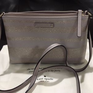 Kate Spade- Light Lavender/Grey Glitter Crossbody
